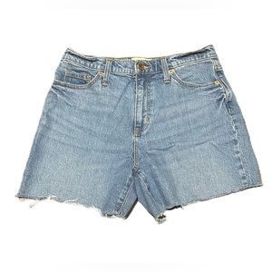 Raw Hem Denim Mom Bermuda Shorts - Size 6/28R